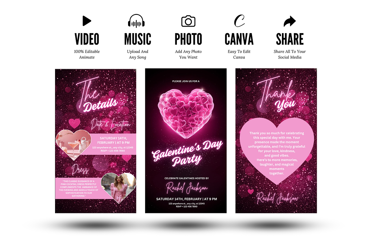 Galentines Invitation Template, an Invitation Template by Earth5168 (Photo 6 of 8)