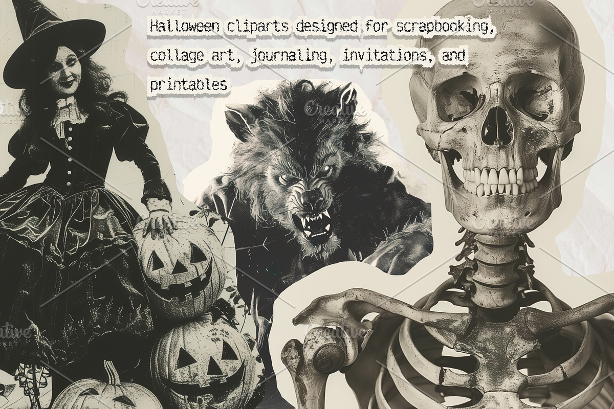 Halloween scrapbook collage stickers, a Seasonal Illustration by Art's and patterns (Photo 2 of 16)