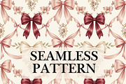 Vintage Bow Seamless Pattern, a Pattern Graphic by elfy creative (Thumbnail 1 of 7)