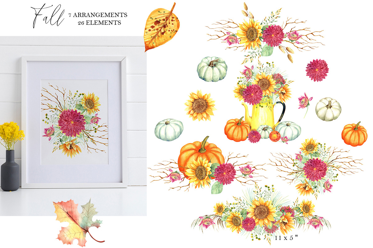 Fall Clipart Set, an Illustration by JennyColorArt (Photo 3 of 4)