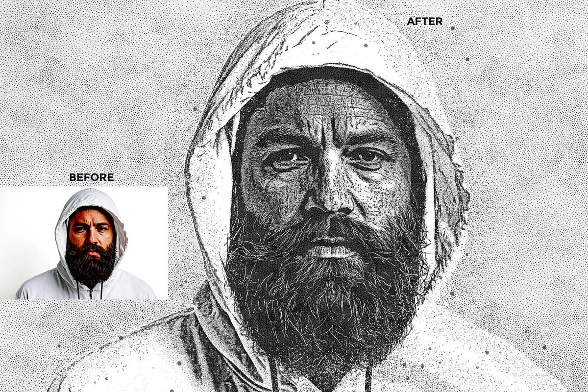 Stipple Ink Artist FX Ps Action, an Action Add-On by Studio Retouch (Photo 10 of 12)
