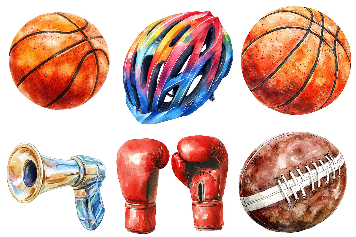 Watercolor Sport Clipart, an Illustration by Designworld (Photo 5 of 6)