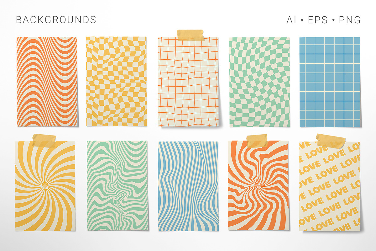 Groovy Hippie Collection, a Background Graphic by Martyshova (Photo 11 of 16)