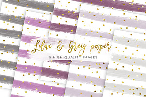 Lilac Gray Confetti Paper