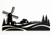 Dutch Windmill Field Set, an Illustration by Creativeshirt (Thumbnail 9 of 10)