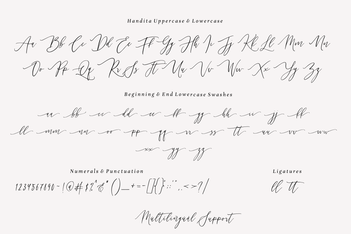 Handita - Calligraphy Font preview 7