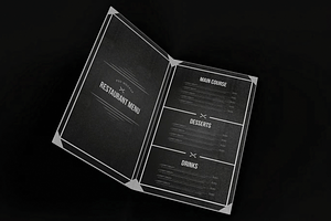 Restaurant Menu Mockup, an Advertising Mockup by skybluecreative
