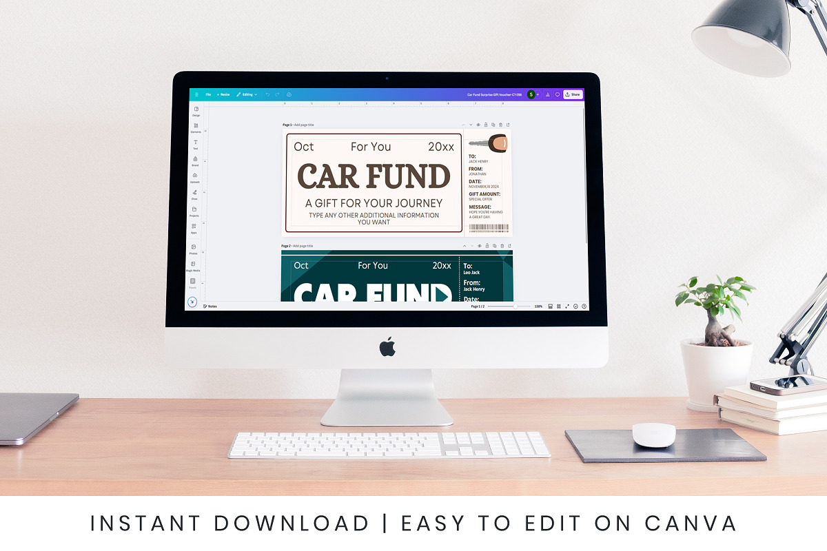 Car Fund Gift Voucher Template, a Card Template by Snapybiz (Photo 4 of 9)