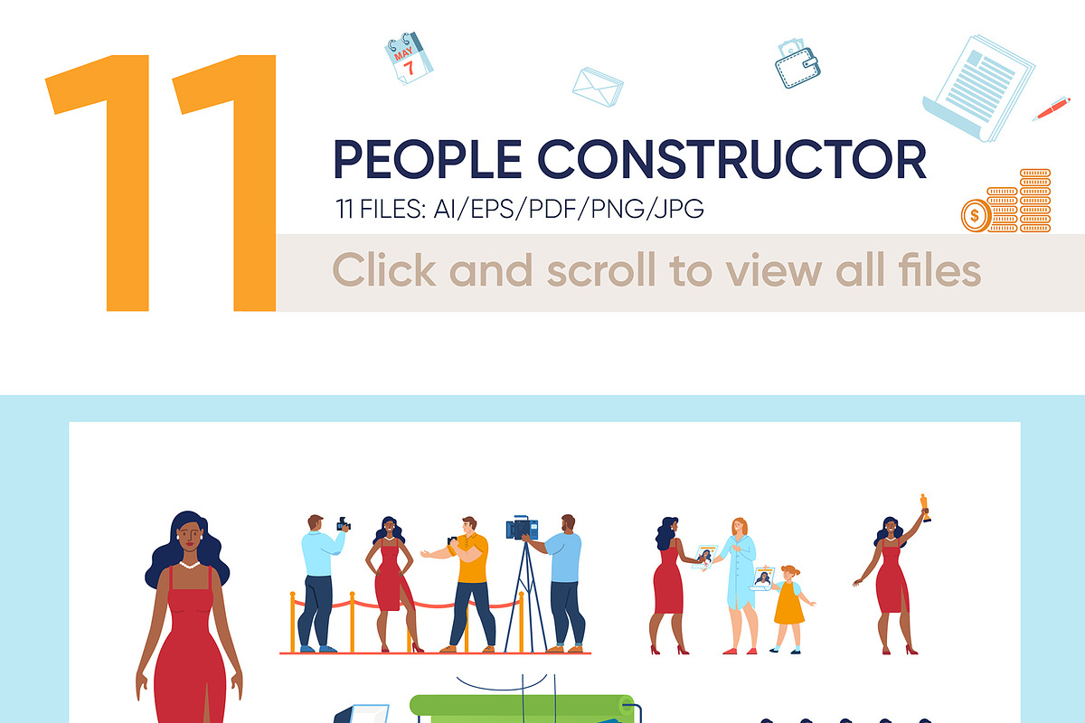 People Constructor Vector Scenes, an Education Illustration by Tera Vector (Photo 2 of 3)