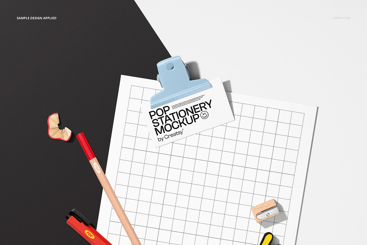 School Notepad Poster Mockup, a Merchandise Mockup by creatsy5