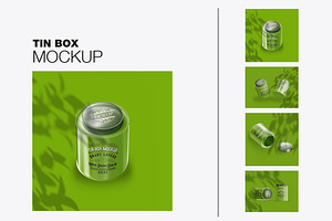 Colored Hexagonal Tea Tin Mockup