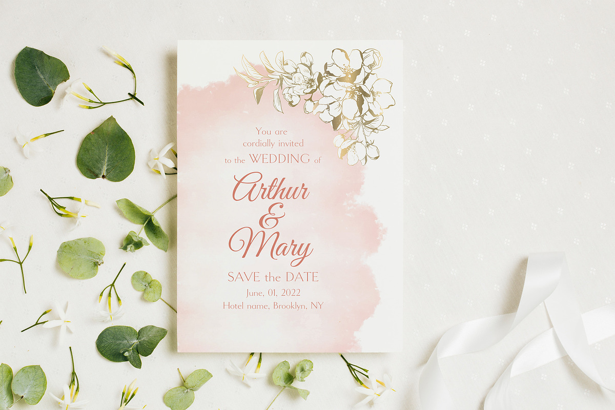 Apple bloom wedding invitations set, an Invitation Template by Doodle emporium (Photo 2 of 7)