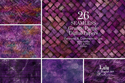 Seamless Grunge Purple Digital-26