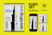 Gray Isra Mi'raj Flyer Set, a Flyer Template by graphicook (Thumbnail 1 of 3)
