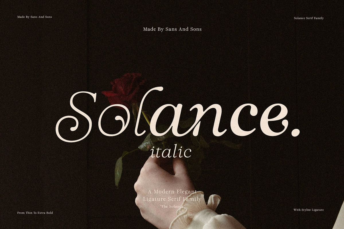 Solance Italic Family, a Serif Font by Sans & Sons (Photo 1 of 10)