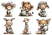 Whimsical Easter Animals Clipart, an Illustration by Daily.Designs (Thumbnail 7 of 7)