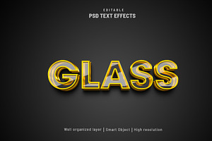 Glass Gold Editable Text Effect PSD