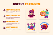 Animated Thanksgiving Stickers Set, an Emoji Icon by Brickclay (Thumbnail 2 of 4)