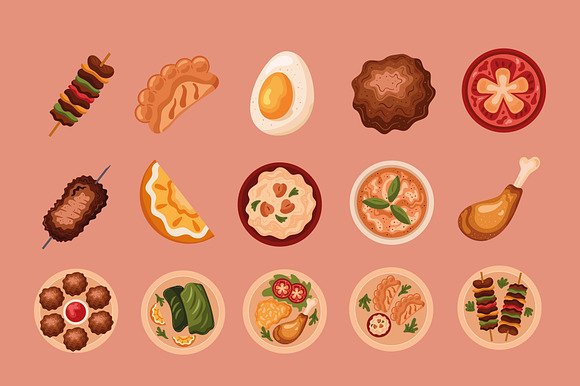 Muslim Food Illustration Set preview 2