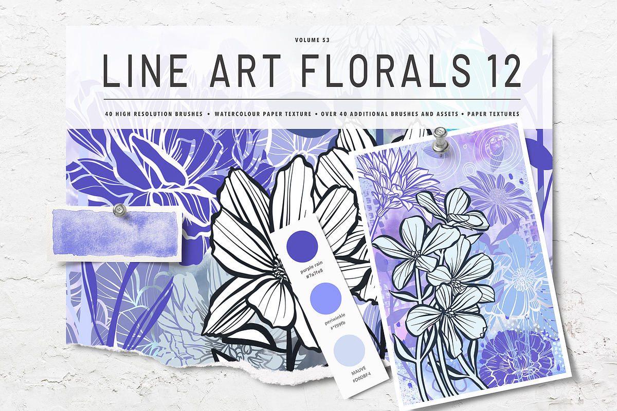 Floral Procreate Brush Stamps 12, a Brushes & More by DeloresArt (Photo 1 of 13)
