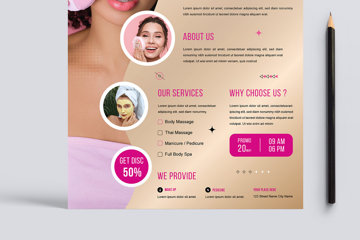Beauty Care Flyer Set, a Flyer Template by MightyDesign (Photo 3 of 8)
