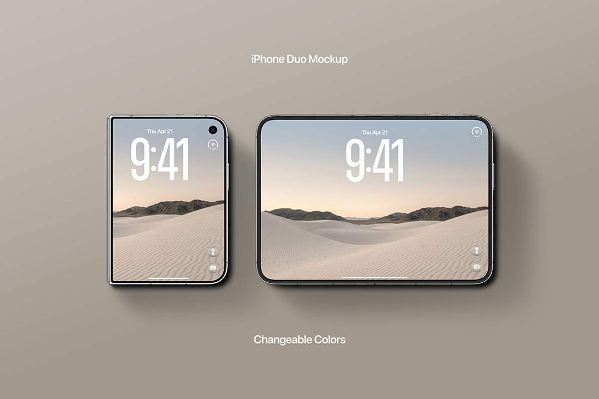 iPhone Duo Mockup - Inner & Cover, an iPhone Mockup by Avelina Studio (Photo 1 of 3)