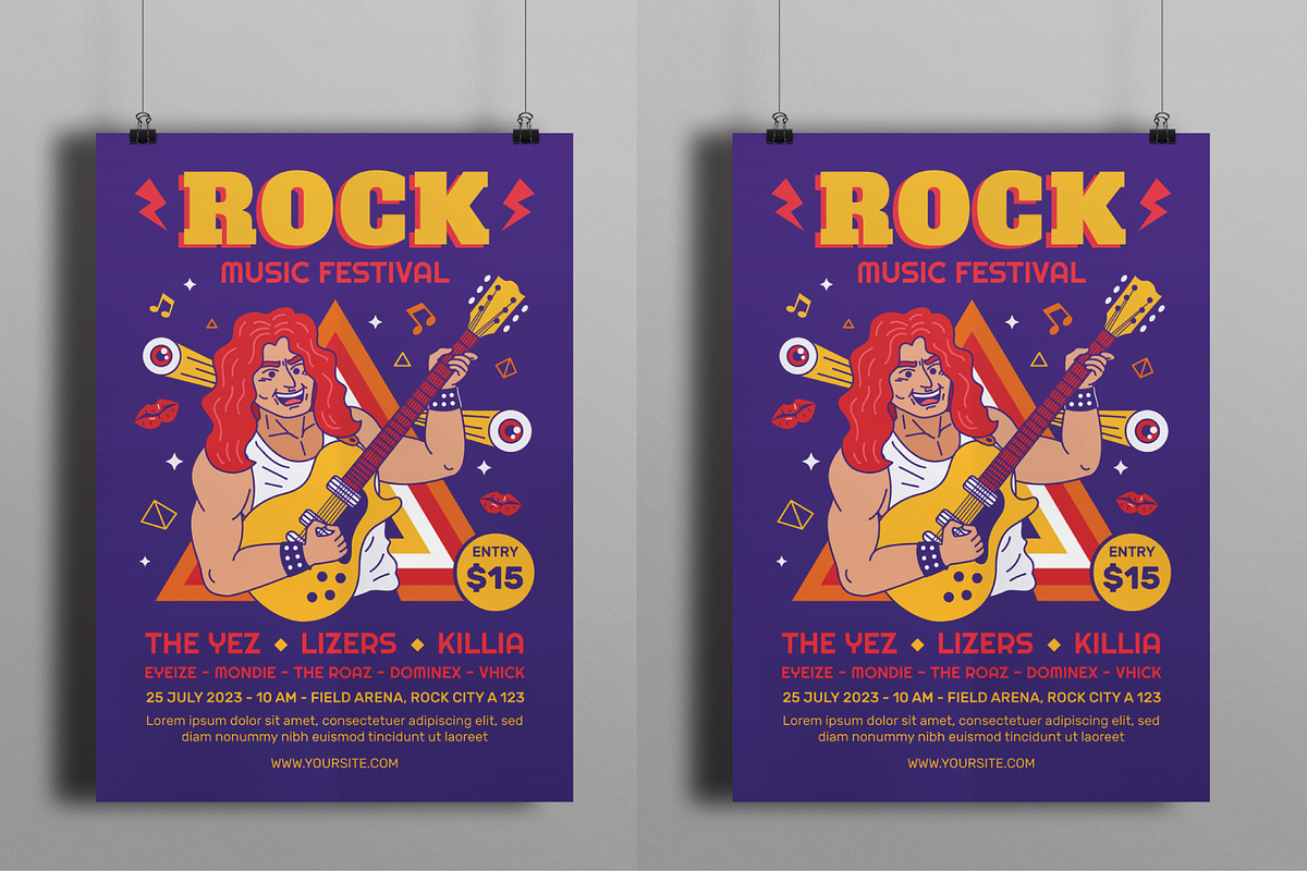 Rock Music Festival Flyer, a Flyer Template by serapika (Photo 2 of 3)