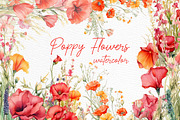Red Poppy Flowers Clipart Poppies, an Illustration by LeCoqDesign (Thumbnail 1 of 5)