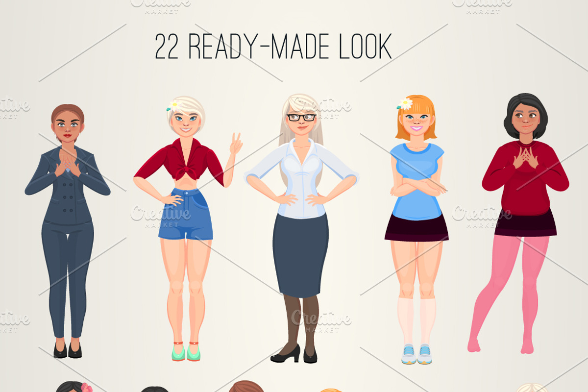 Character portrait creator (PSD), a Person Illustration by Mandarinkas art (Photo 8 of 8)