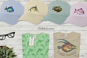Watercolor Fish Clipart (big set), a Decorative Illustration by Sunshine Art Shop (Thumbnail 4 of 13)