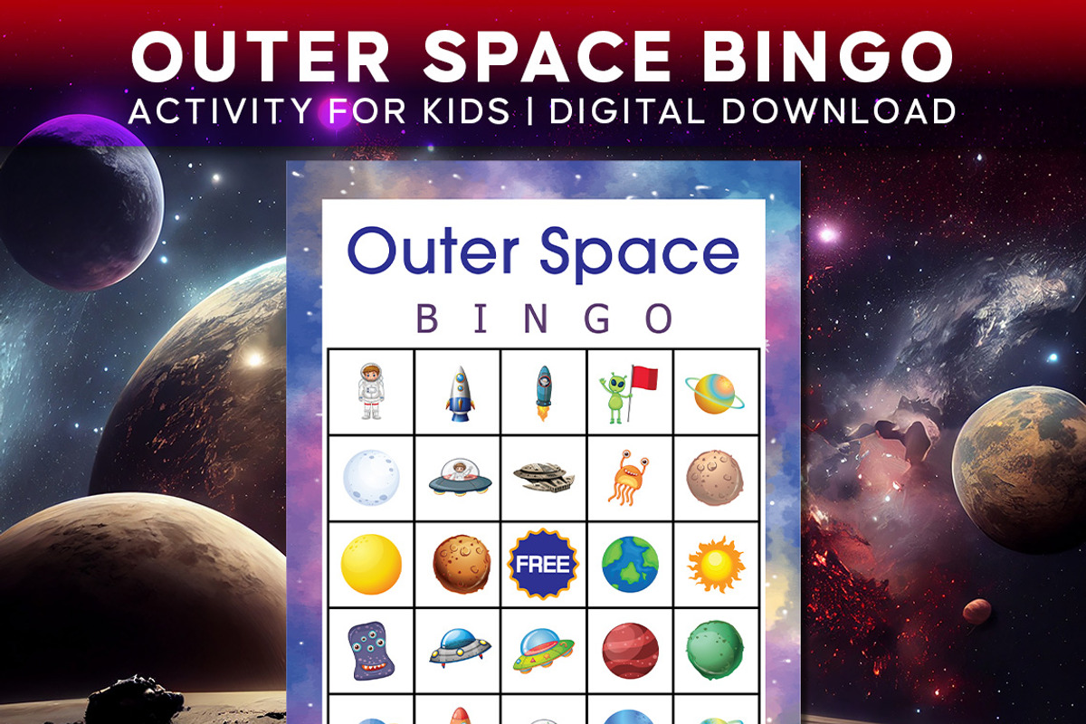 Outer Space Bingo Printable, a Print Template by Graphicsnext (Photo 2 of 4)