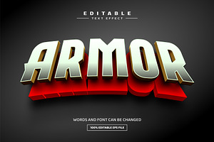 Armor 3D Editable Text Effect