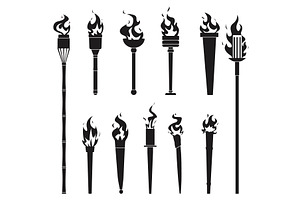 Different shapes flame torches, an Object Illustration by Vectorbuum