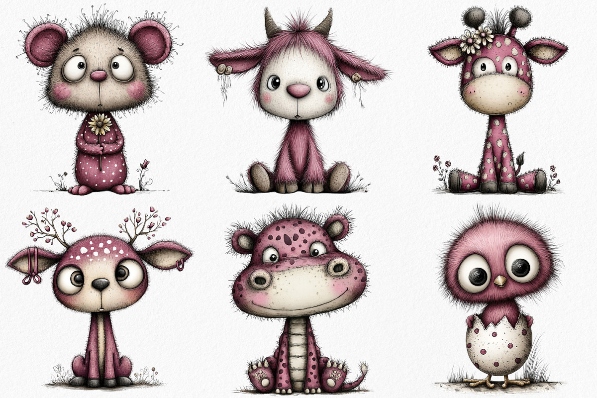 Whimsical Baby Animal Clipart Bundle, an Illustration by Canvas Craft (Photo 3 of 7)