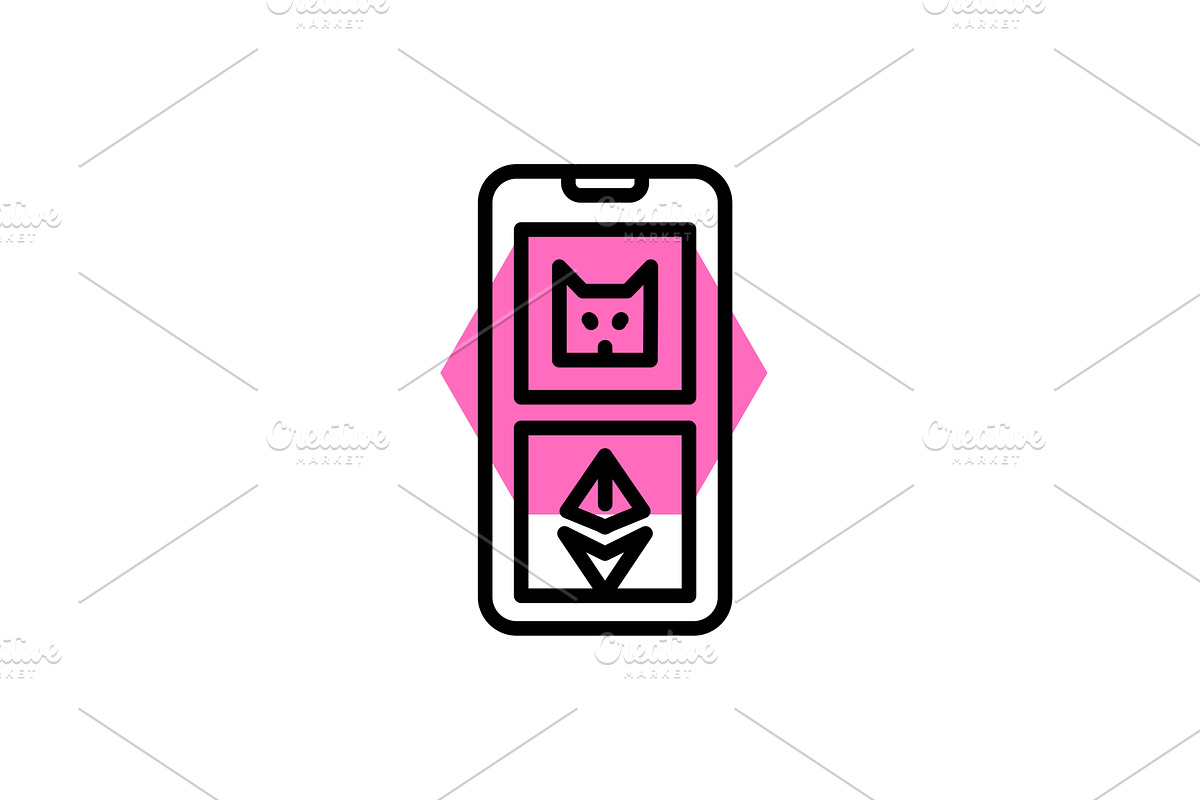 Game assets store color line icon, an Illustration by Backwoods_studio