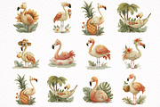 Whimsical Summer Flamingo Clipart, an Illustration by DreamArtGraphic (Thumbnail 4 of 8)