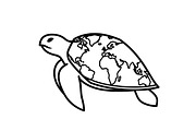 World Map Sea Turtle Bundle, an Illustration by Gaye Art (Thumbnail 20 of 31)