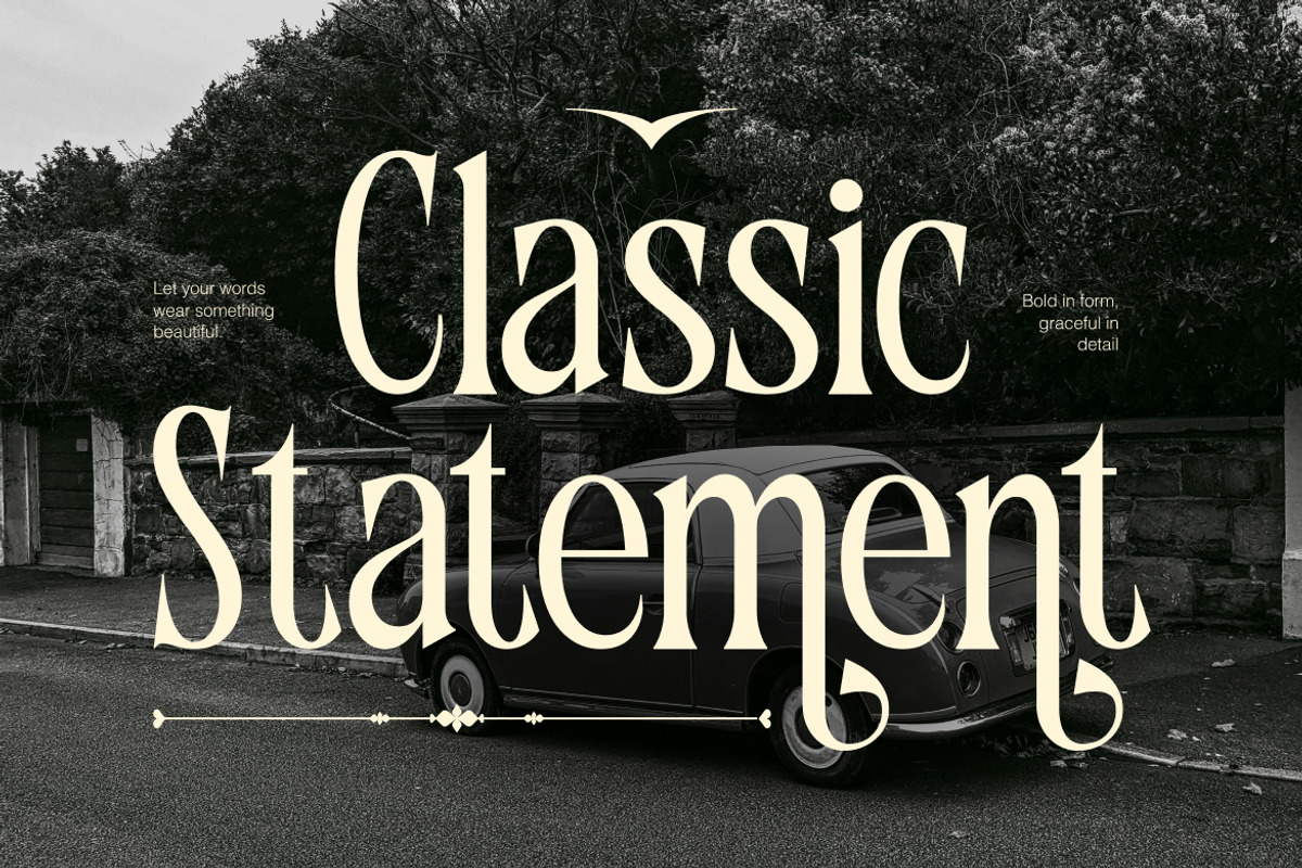 Amoura Camorin Decorative Serif Font, a Serif Font by Rasio Studio (Photo 7 of 7)