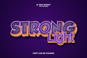 Strong Light Editabele Text Effects.