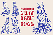 Great Dane SVG Illustration Set, an Animal Illustration by Heather Green Designs (Thumbnail 1 of 7)