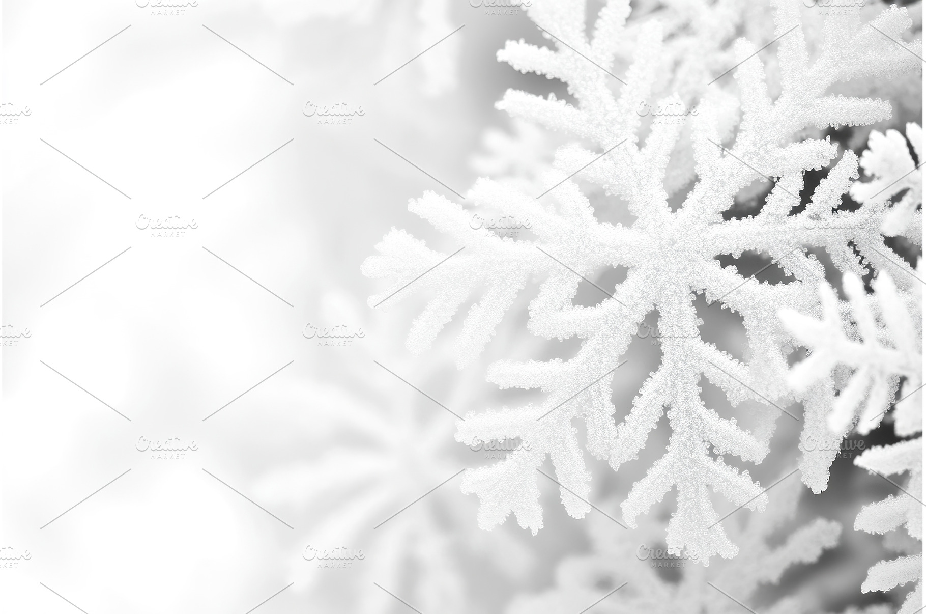 Close up of delicate snowflakes on, a Nature Photo by Lermont51