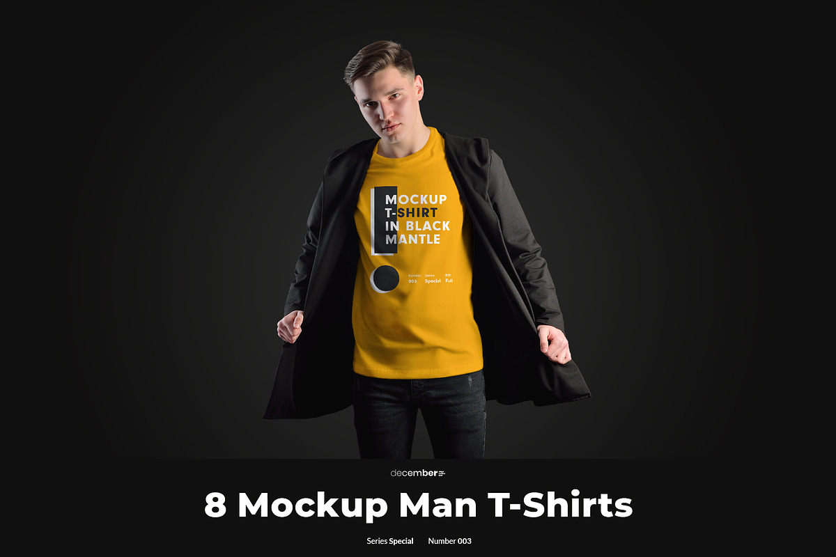 8 Mockup T-Shirt In a Black Mantle, a Shirt Mockup by Grow Design Craft Studio (Photo 1 of 6)
