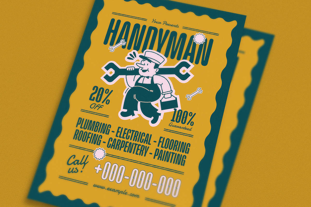 Retro Handyman Service Flyer, a Flyer Template by Guuver (Photo 3 of 3)
