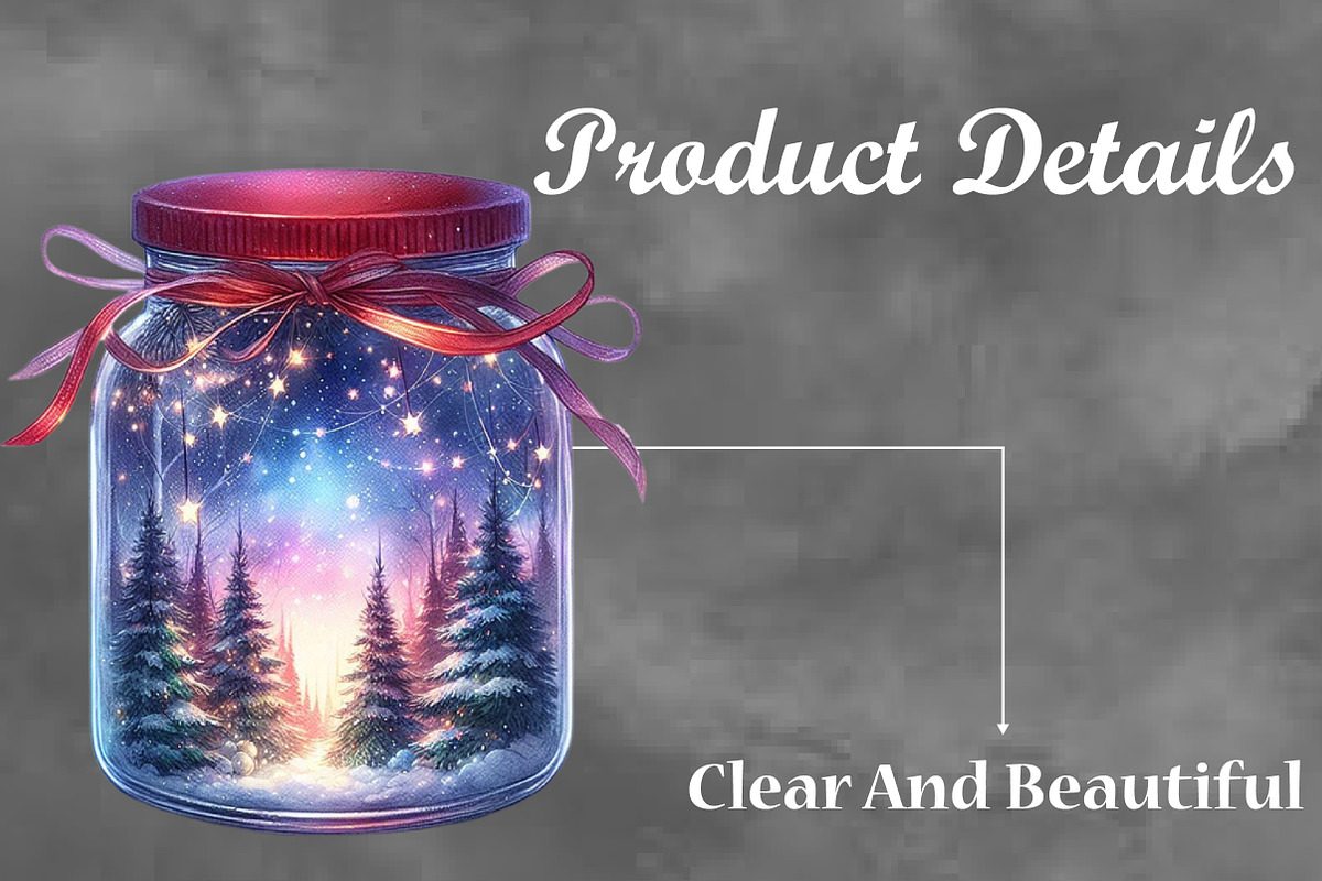 Christmas Mason Jar Sublimation, a Seasonal Illustration by Craft Nest (Photo 3 of 5)