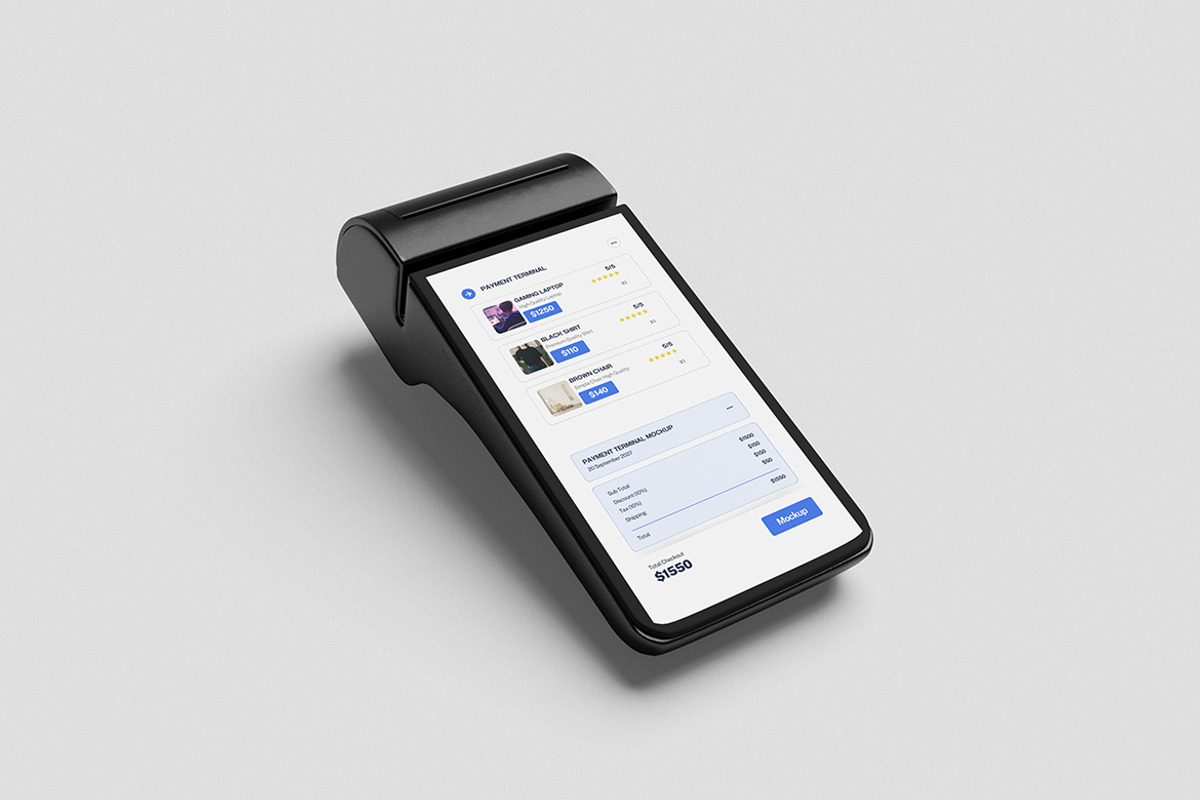 Payment Terminal Mockup, a Device Mockup by swsi-studio (Photo 2 of 5)