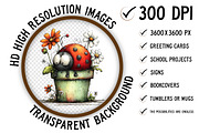 Whimsical Spring Ladybug Clipart, an Illustration by Craft Nest (Thumbnail 2 of 8)