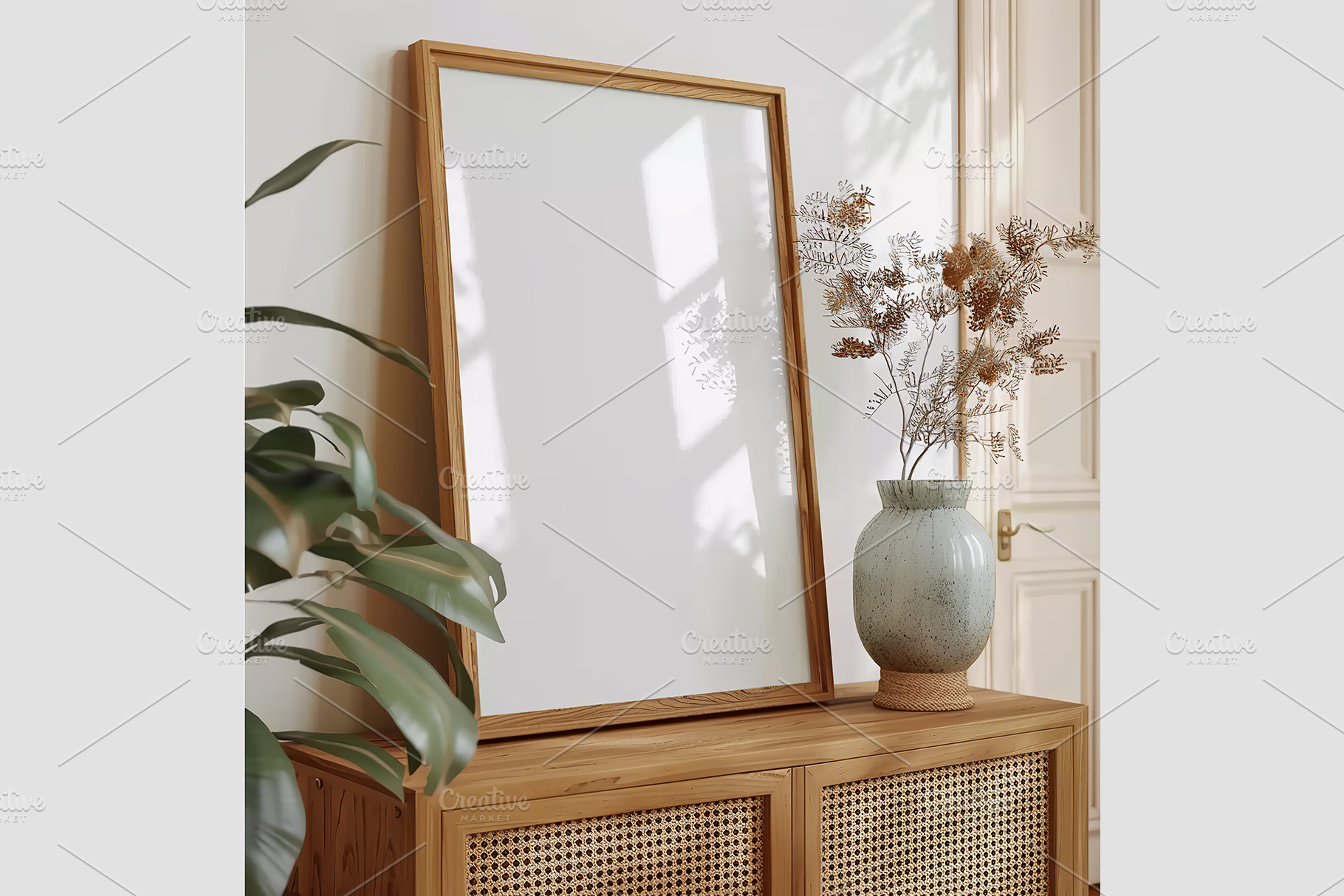 Mockup frame close-up in living room, an Architecture Photo by GFXCity