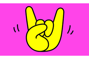 Hand sign fingers Rock, Freedom Free, a Person Illustration by Foxys Graphic
