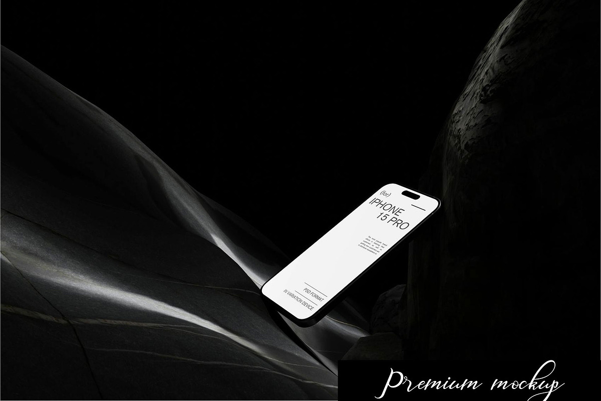 Black iPhone 14 Pro Mockups, an iPhone Mockup by PremiumMockup (Photo 6 of 6)