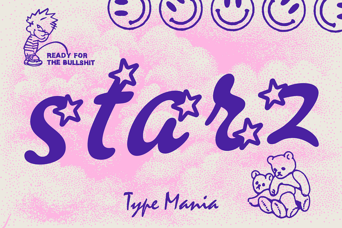 Starz TM – Sparkle Font, a Script Font by Type Mania (Photo 1 of 12)